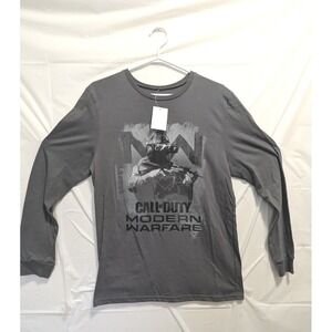 Call of Duty Modern Warfare‎ Long Sleeve Shirt Men's M Black Gaming Tee